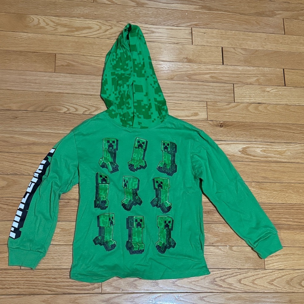 Green Creeper Minecraft Kids long sleeved tee